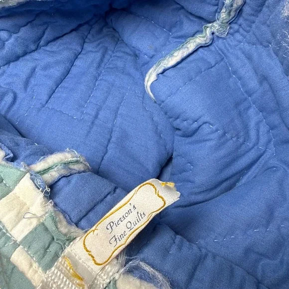 Pierson's cottagecore Vintage Quilt Tote Bag Patchwork Star Pastel Blue Pink - Picture 7 of 7